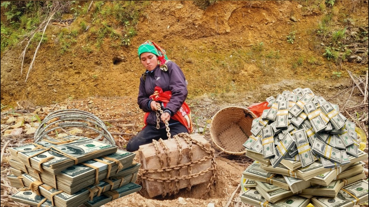 Poor girl finds treasure and $1 million in cash in giant chained wooden chest