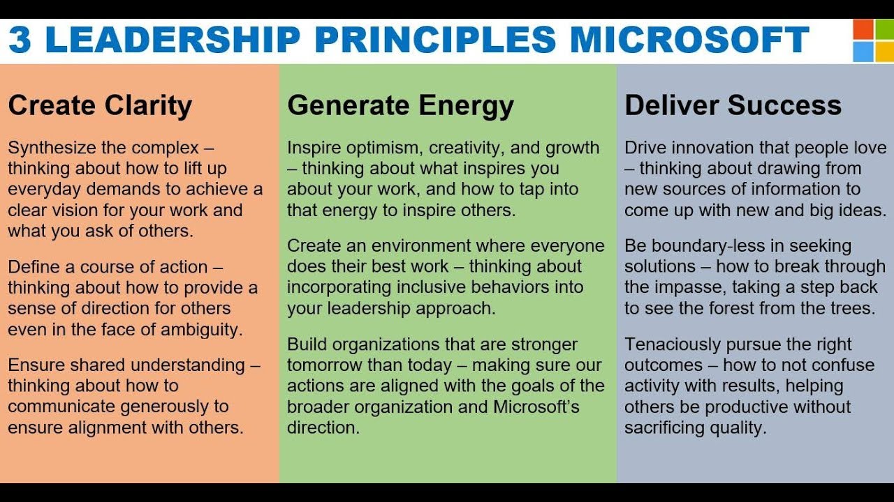 The 3 Leadership Principles at Microsoft via Satya Nadella