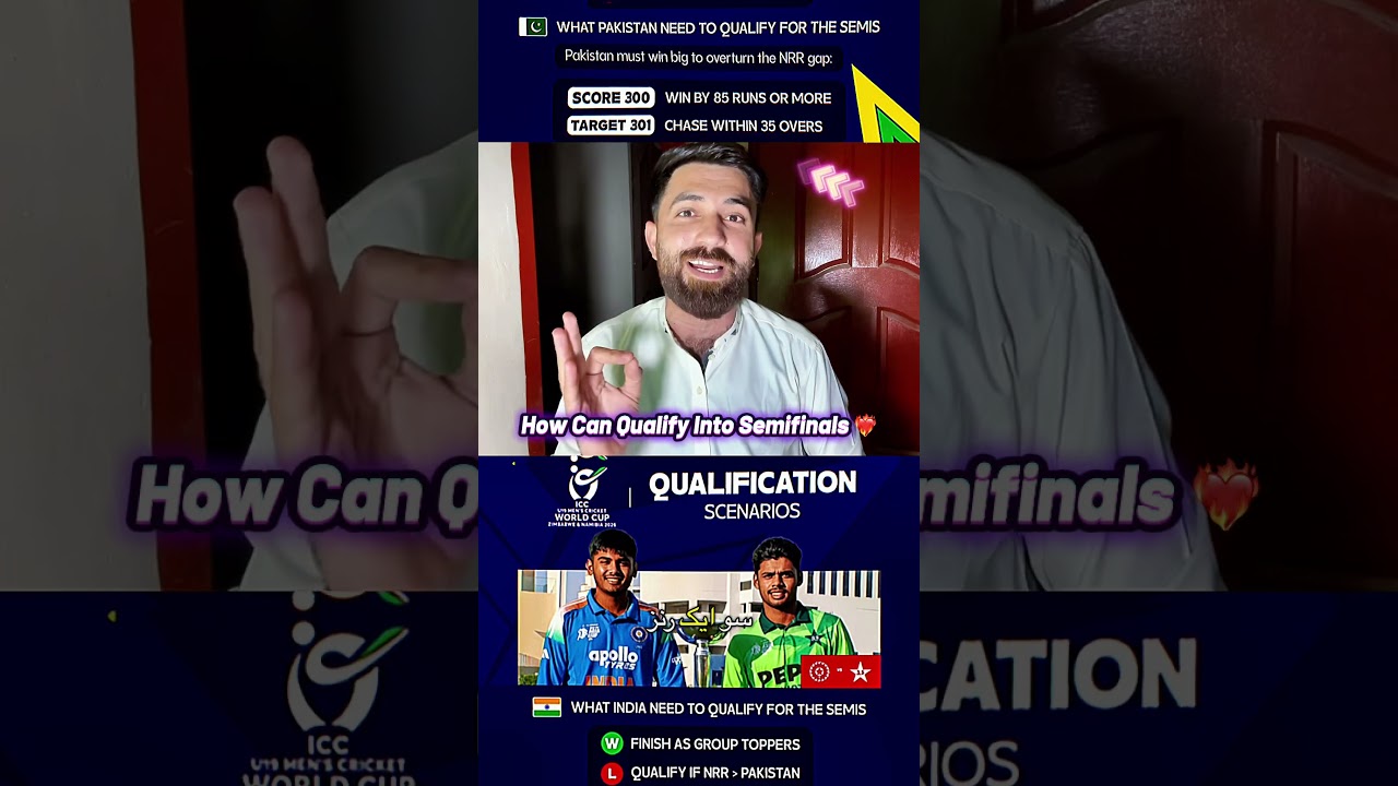 How Pakistan can qualify into semi-final under 19 World Cup 2026 scenarios 