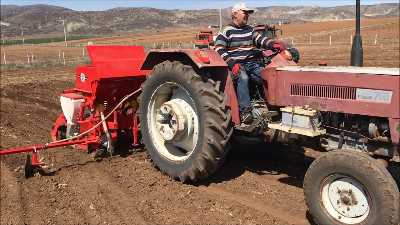 STEYR 768 ÖZDÖKEN GÜBRELİ HAVALI MİBZER DANE MISIR EKİMİ ESKİŞEHİR / BEYAZALTIN KÖYÜ