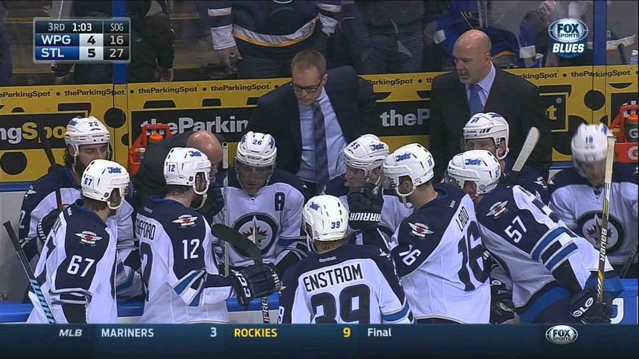 Barret Jackman center ice goal vs Jets BLUES FEED 1080P