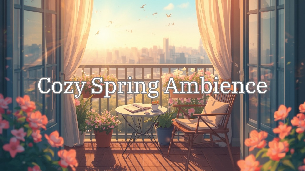 Morning Balcony Jazz 🌞 Birds Chirping & Spring Blooms | 2 Hour Study Playlist