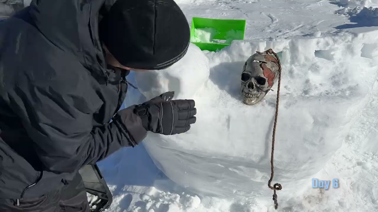 January 2026 Blizzard Snow Sculpture - Pirate Ship Vs Octopus!