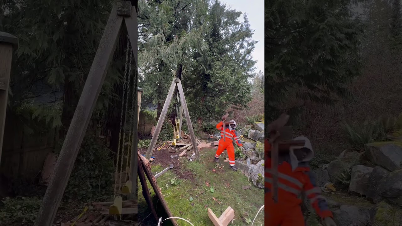 Threehouse and Playground Demolition Process and Cleaning Up! #demolition #demolitionexperts #demo
