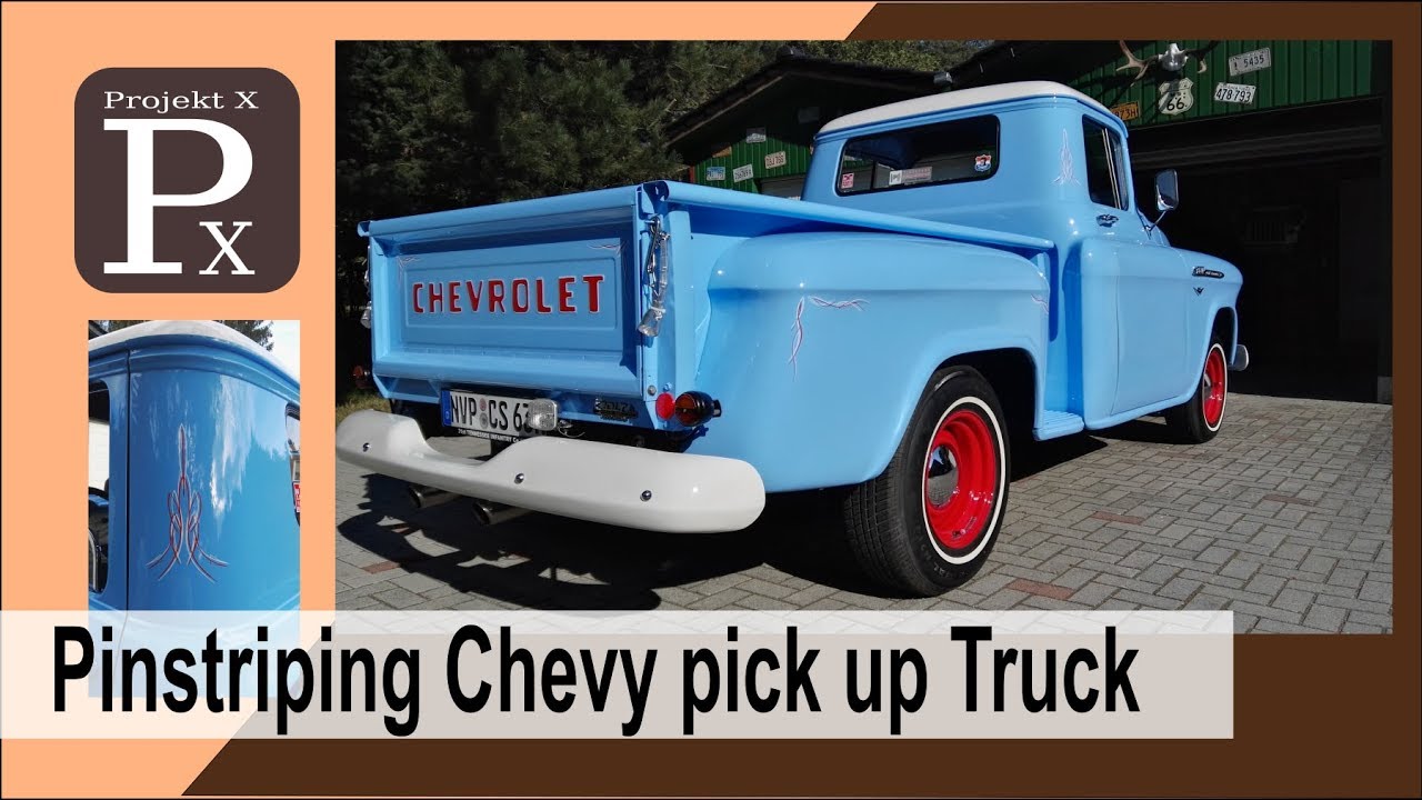 How to pinstripe Chevy Pickup Truck| hot rod | Pinstriping -PX