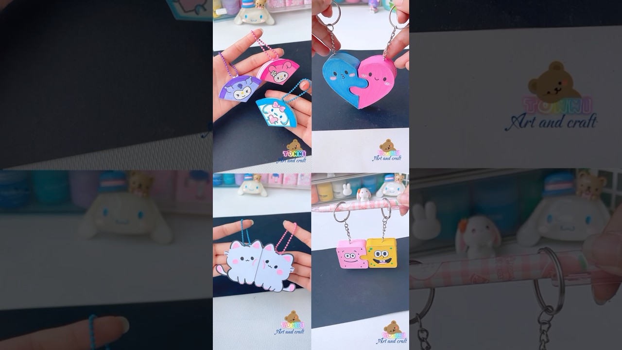 Best friend keychains idea  #tonniartandcraft #art #love #craft #art