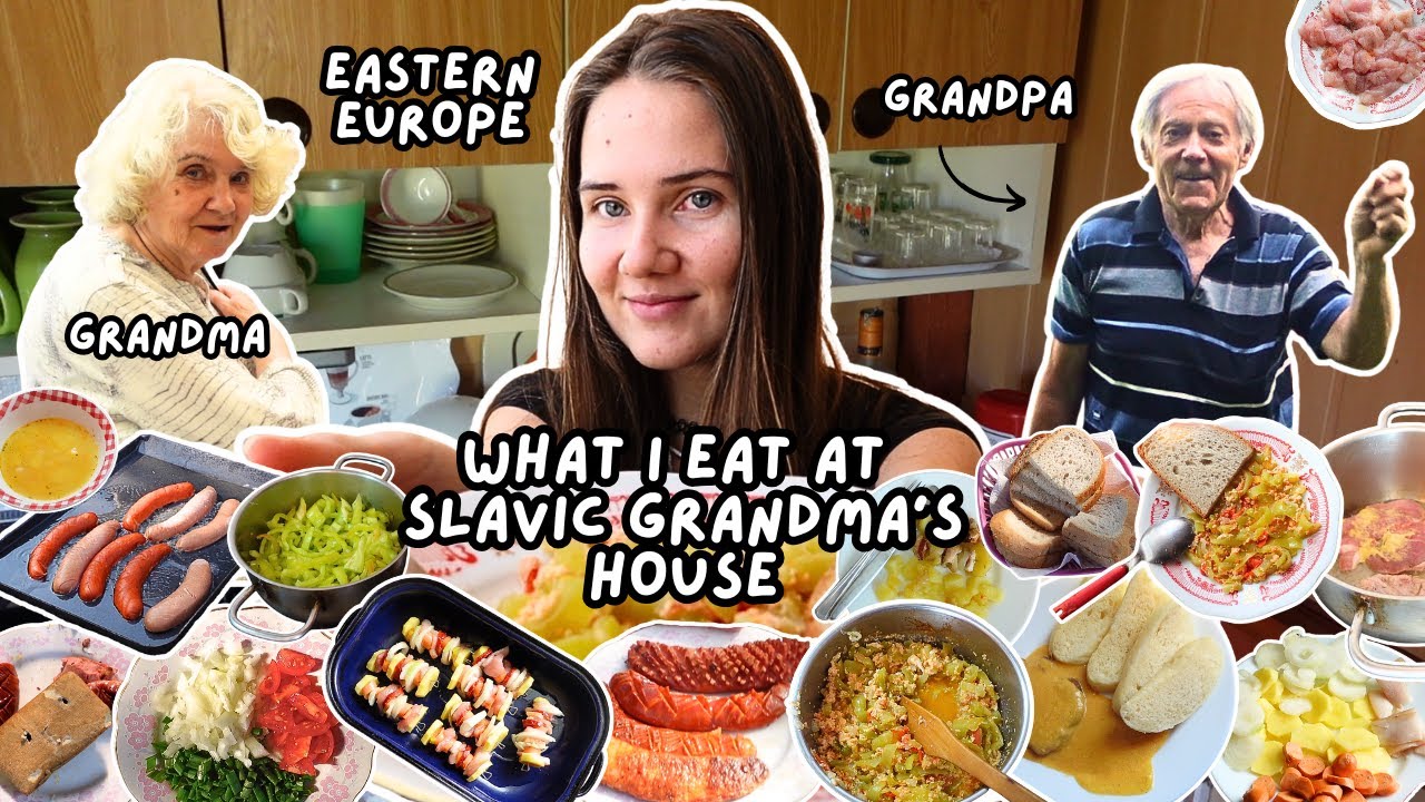 Eating homemade food & BBQ at my SLAVIC GRANDMA’s house in EASTERN EUROPE