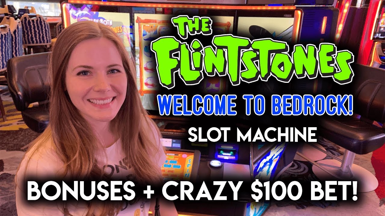 NEW! Fintstones Slot Machine! BONUSES + CRAZY $100 GAMBLE!!