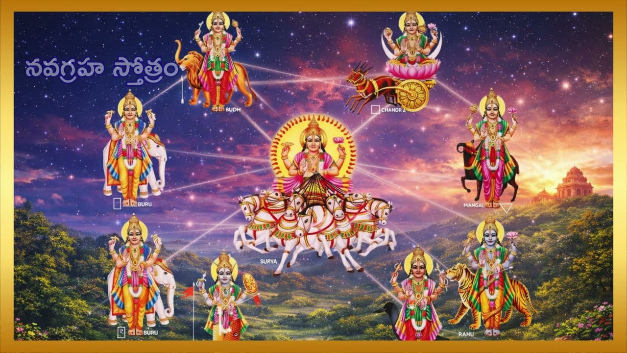 ప్రతిరోజూ వినవలసిన శక్తివంతమైన నవగ్రహ స్తోత్రం | Navagraha Shanti Stotram |Telugu Devotional |