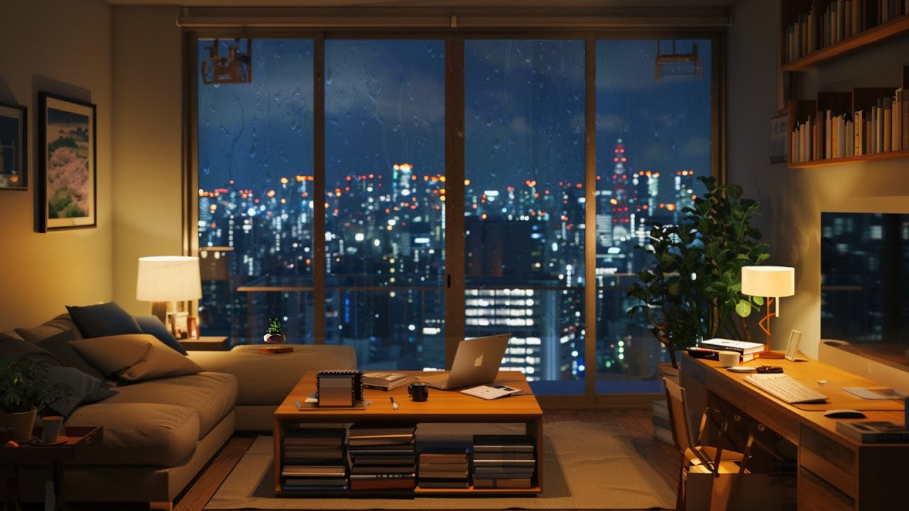 Lo fi Beats for Focus & Relax | Rainy Tokyo Night