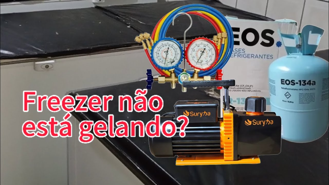 carga de gás R134a em freezer horizontal