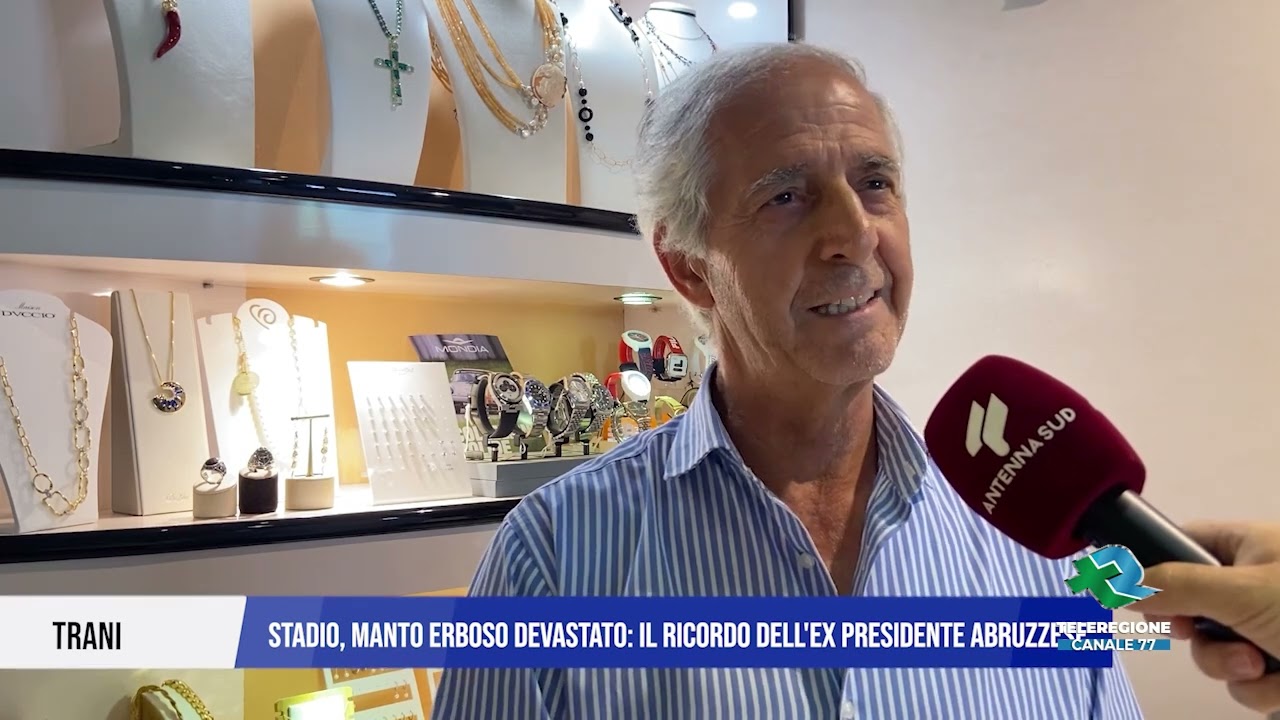 08 LUGLIO 2024   TRANI | STADIO, MANTO ERBOSO DEVASTATO    IL RICORDO DELL'EX PRESIDENTE ABRUZZESE