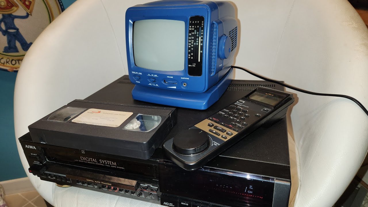 Prova Funzionamento Aiwa G75 vcr VHS Videoregistratore rinvenuto in pessime condizioni iniziali