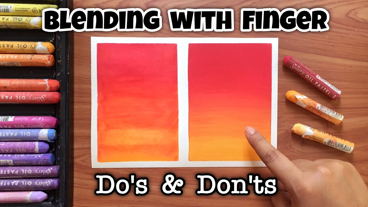 How to blend oil pastels without tissue paper ~ Oil pastel blending techniques for beginners