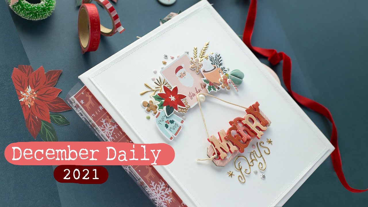 December Daily 2021 album cover tutorial + foundation pages