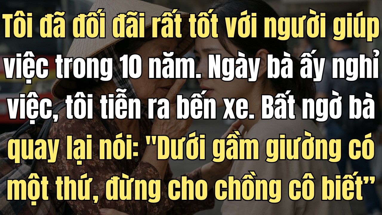 Tôi Đối Đã Với Người Giúp Việc Rất Tốt Suốt 10 Năm. Ngày Bà Nghỉ Việc, Bà Kéo Tay Tôi Lại Nói 1 Câu