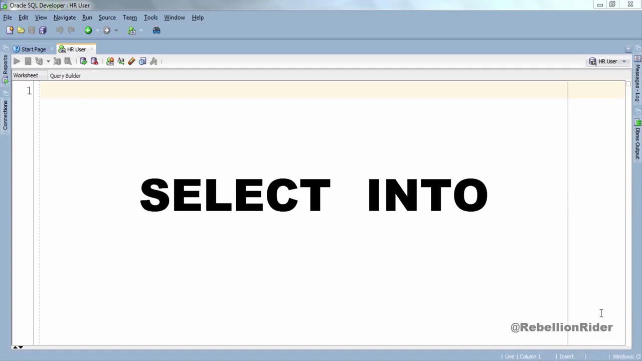 PL SQL tutorial 3  SELECT INTO statement in PL SQL by Manish Sharma RebellionRider