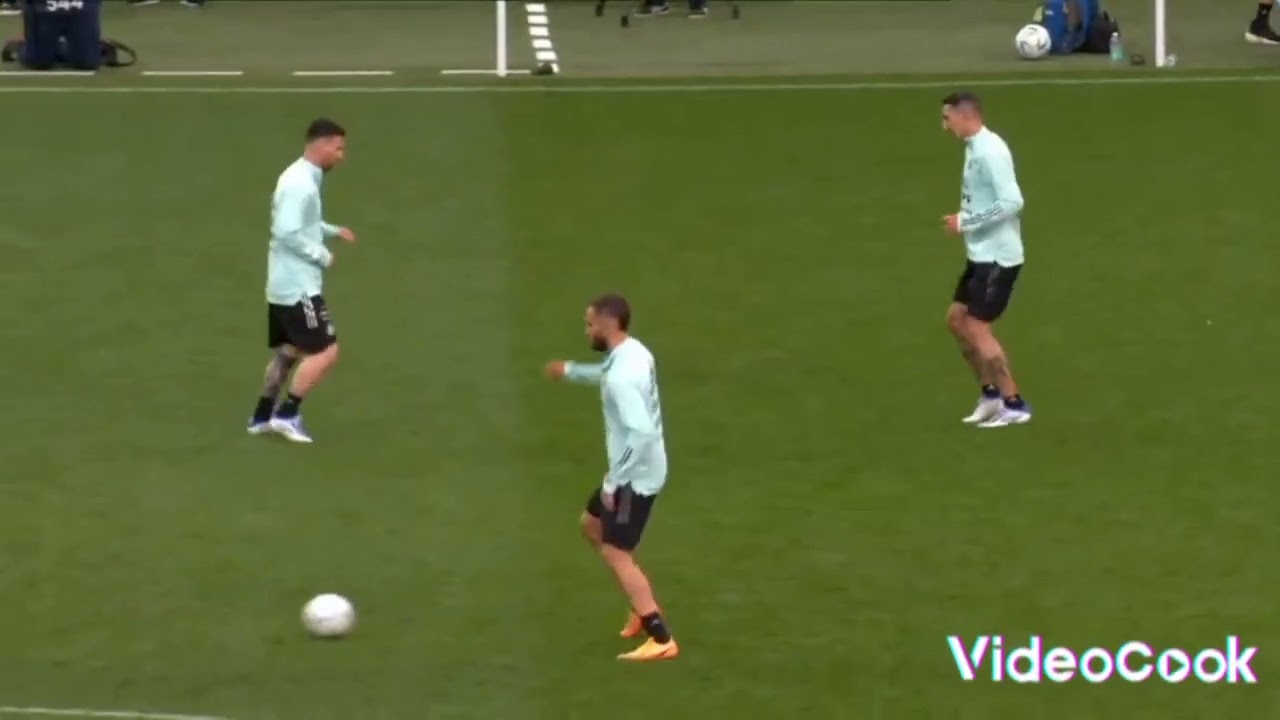 Leo Messi trains at Wembley as Argentina prepare to face Italy in the Finalissima...