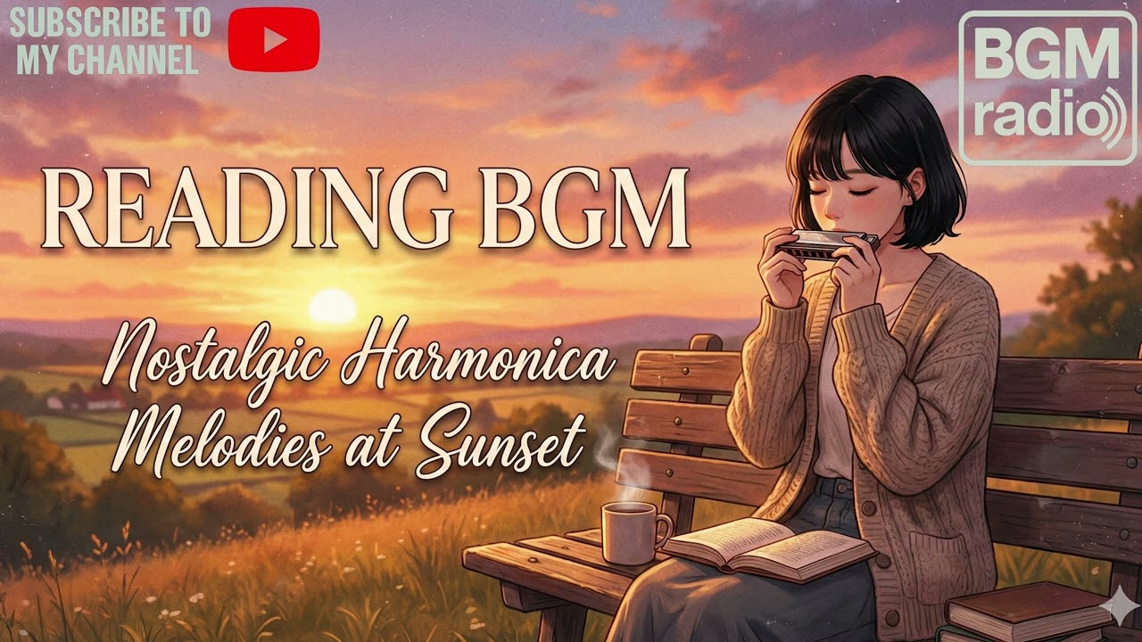 【BGM radio】Relaxing Reading Music | Nostalgic Harmonica BGM | Evening Chill