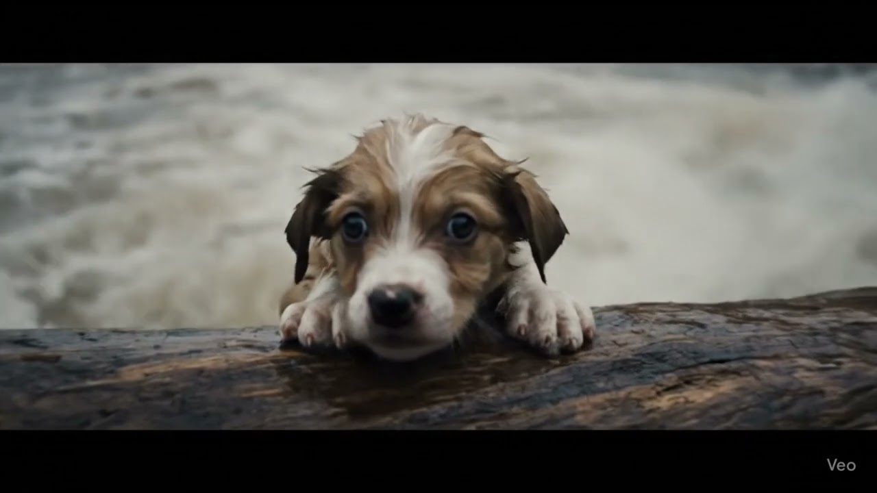 Tiny Puppy Swept Away by Flood&hellip; Until a Brave Bear Saves the Day 🐶🐻❤️
