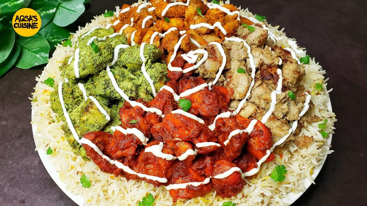 BBQ Chicken Platter For Eid Dawat, Perfect Dinner Recipe, Party Platter, Chicken Tikka, Tandoori