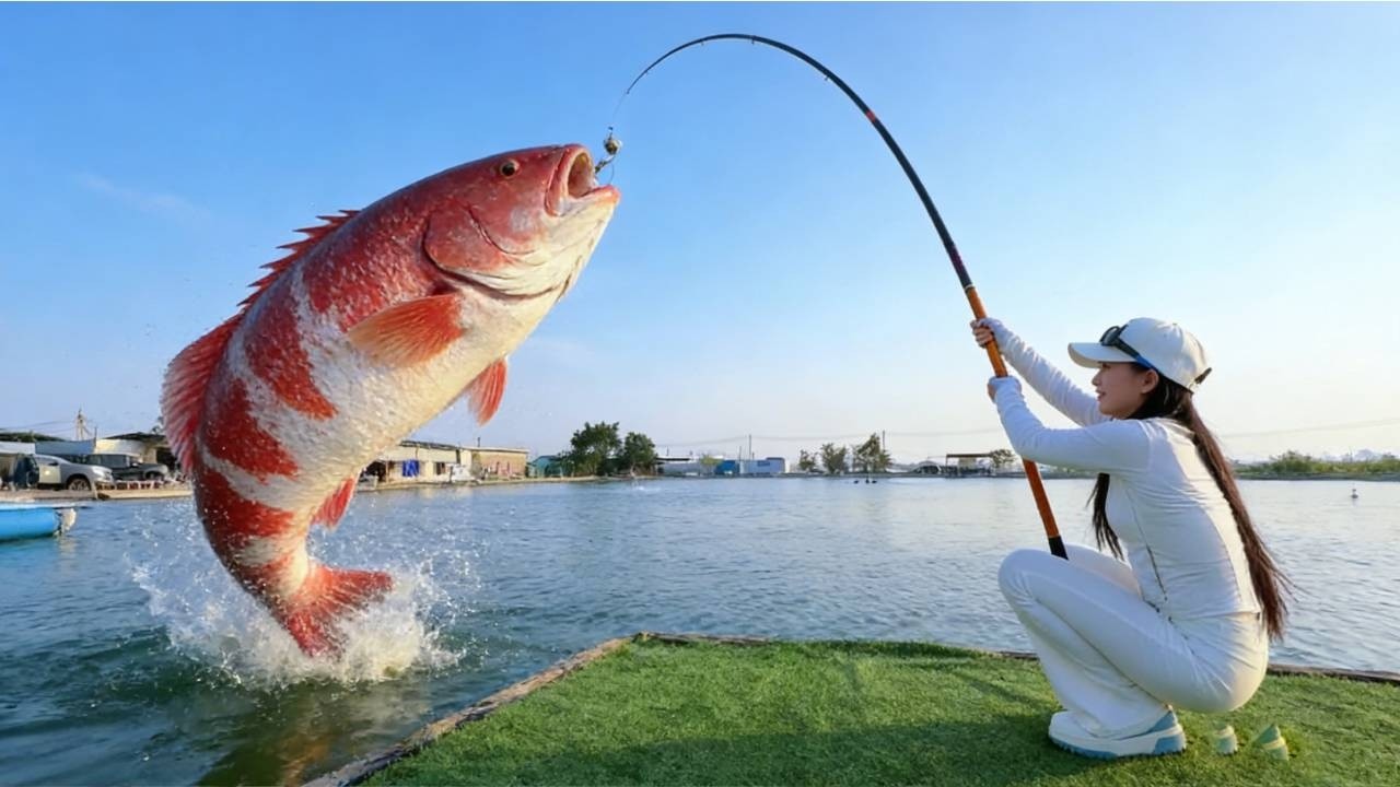 幫正妹釣上百斤巨物，她見識到我實力後，竟主動包吃住、出釣費、給工錢，開出優渥條件邀我去「復仇盤」另一家魚塘幫她回本！【女釣友微微 】