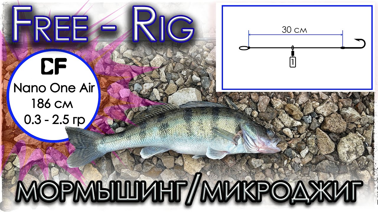 Оснастка  Free-Rig в условиях сброса. Nano One Air. Мормышинг/Микроджиг.