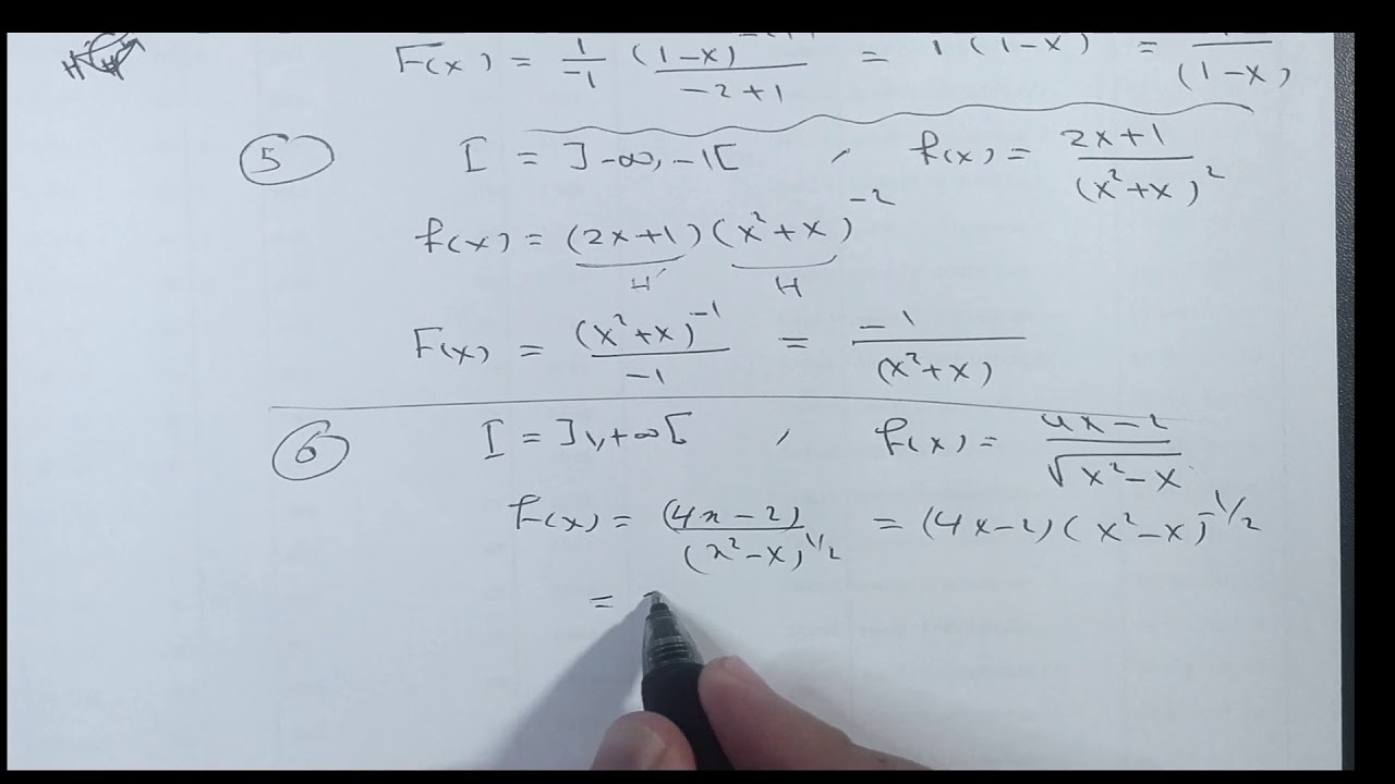 3)  التكامل : ( تمارين ) تكملة للتابع الأصلي ( بكالوريا ).