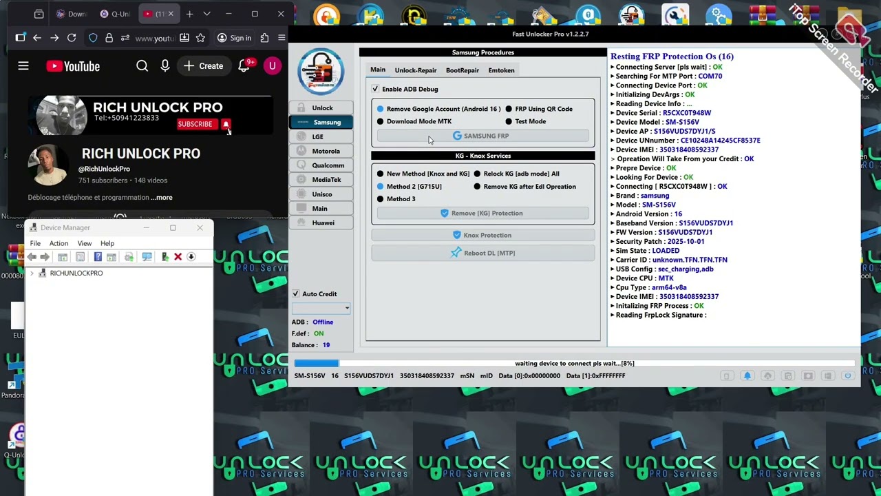  💥💥💥NEW FRP ALL SAMSUNG ANDROID 16 CERT (0) MTP MODE WITH FAST UNLOCKER PRO✅✅#RICHUNLOCKPRO💥💥💥💥