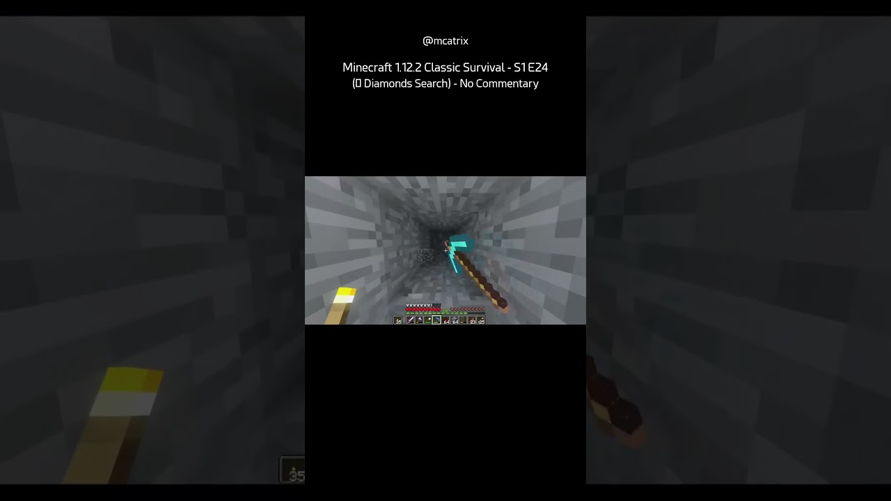Minecraft 1.12.2 Classic Survival - S1 E24 (💎 Diamonds Search) - No Commentary (SHORT 24)