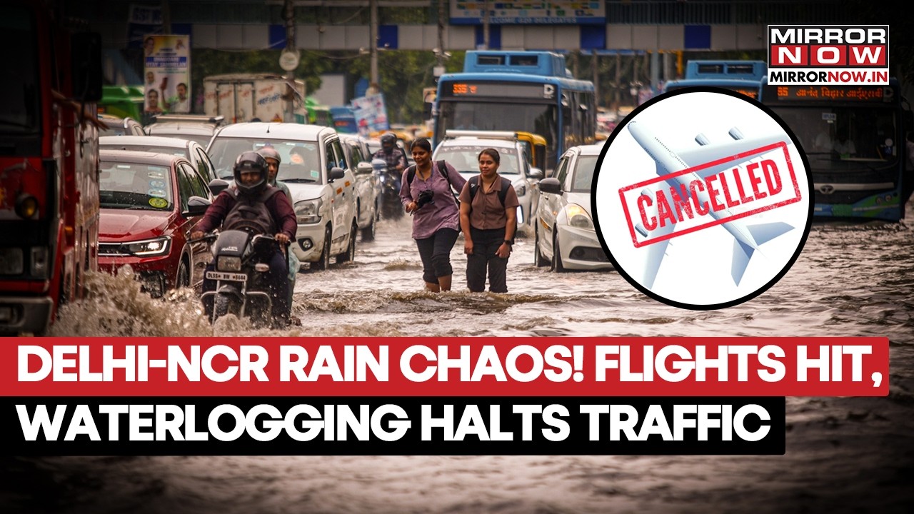 Delhi Rain: 14 Flights Disrupted, Streets Flooded Amid Waterlogging, Traffic Hit, IMD Issues Alert
