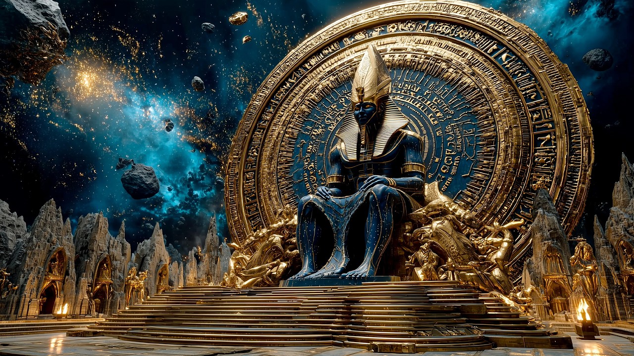 Guardian of the Galactic Temple | Ancient Egyptian God in a Celestial Universe