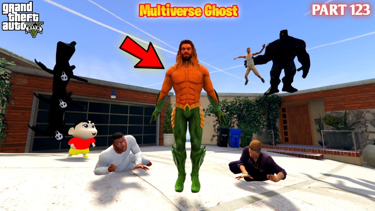Multiverse Ghost Can Aquaman Save Franklin Shin Chan Adam in GTA5 #123