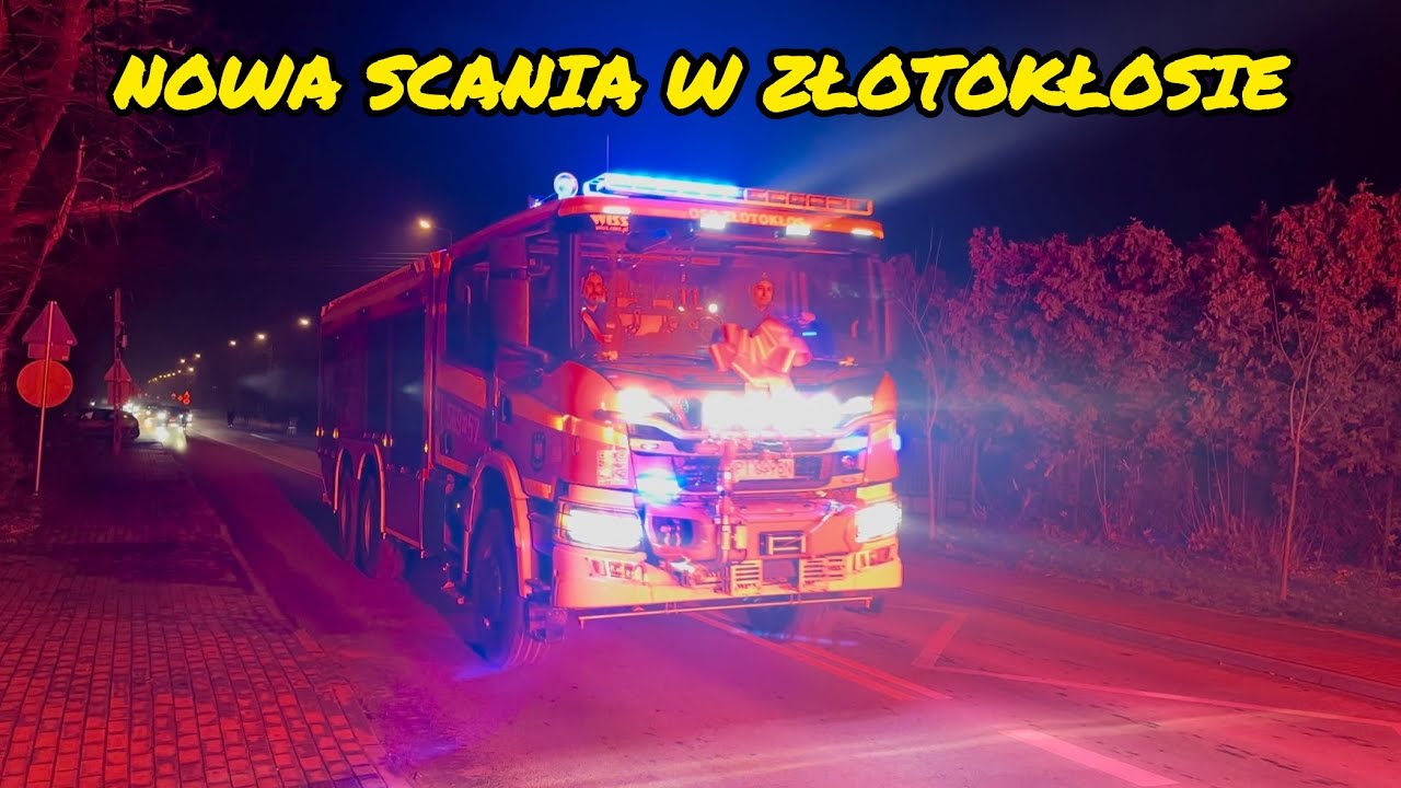 [18 WOZÓW ALARMOWO] Huczne powitanie nowego GCBA 8,3/6 Scania P450 w jednostce OSP Złotokłos !!!