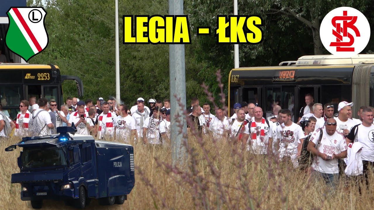 Legia - ŁKS Łódź: Przyjazd kibiców ŁKSu do Warszawy, przejazdy alarmowe i akcja Policji