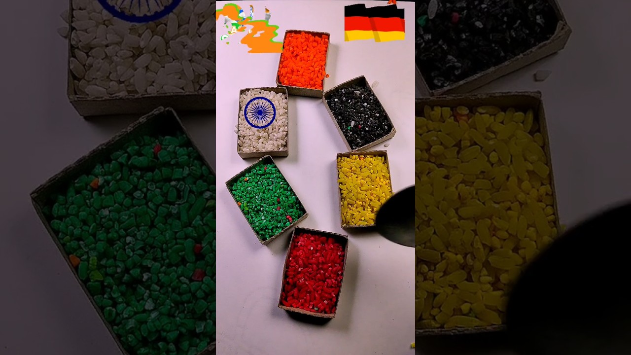 India 🇮🇳 + Germany 🇩🇪 Flag Rice Art Tutorial #creativeart #india #shorts