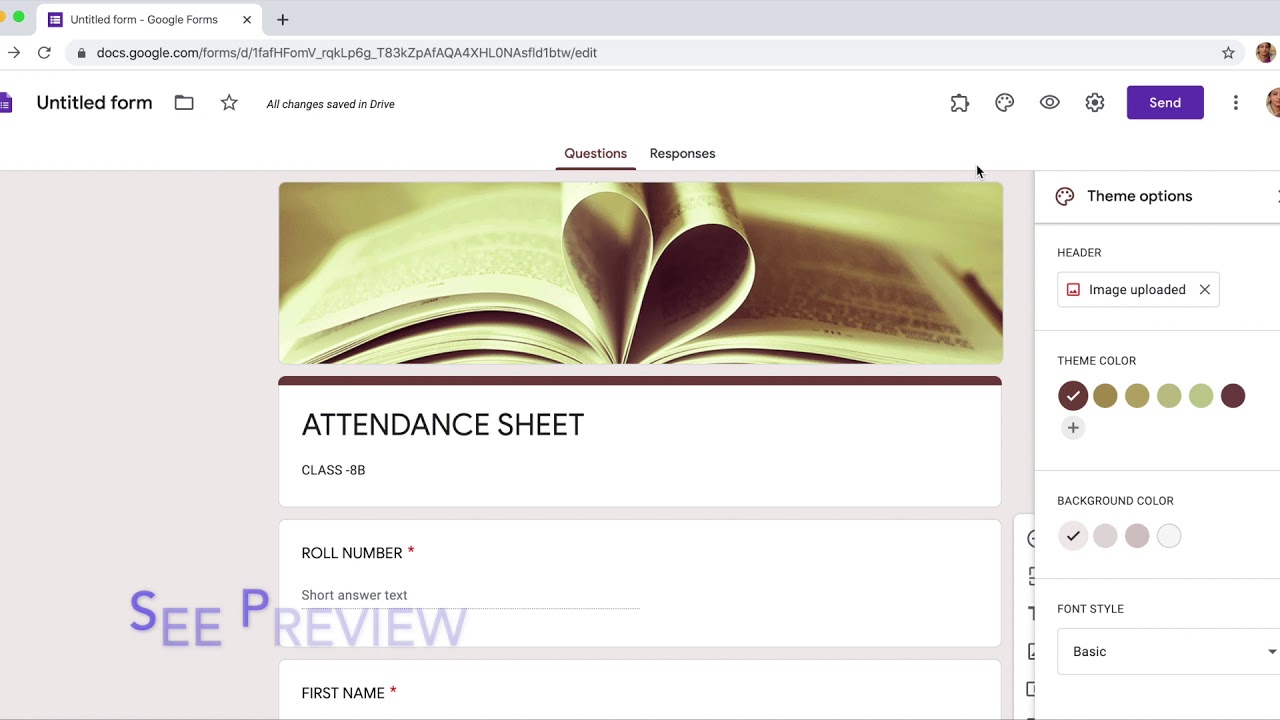 Creating an Attendance Sheet using Google Forms
