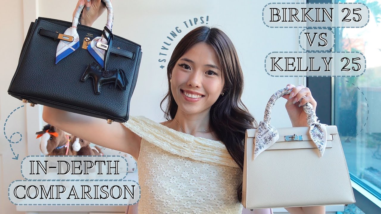 HERMES BIRKIN 25 v KELLY 25 COMPARISON | Ways to wear, size, price, pros/cons, styling and review!