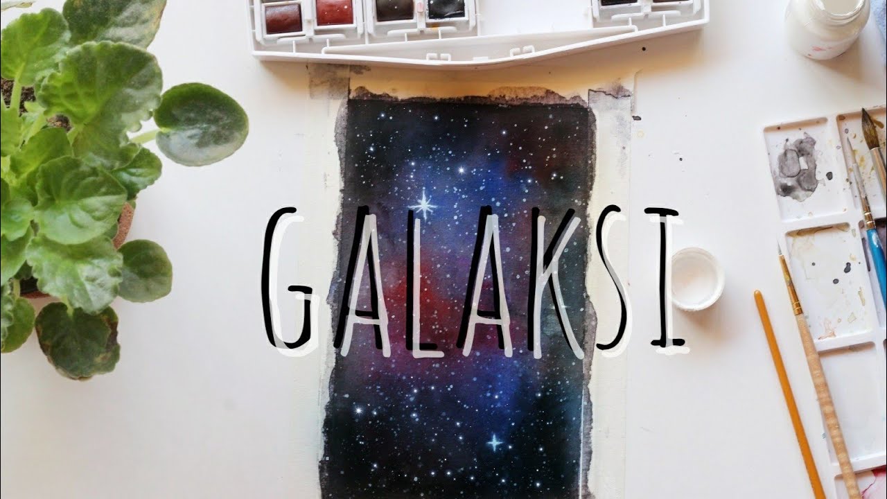 suluboya galaksi çizimi | how to paint a watercolor galaxy | tutorial
