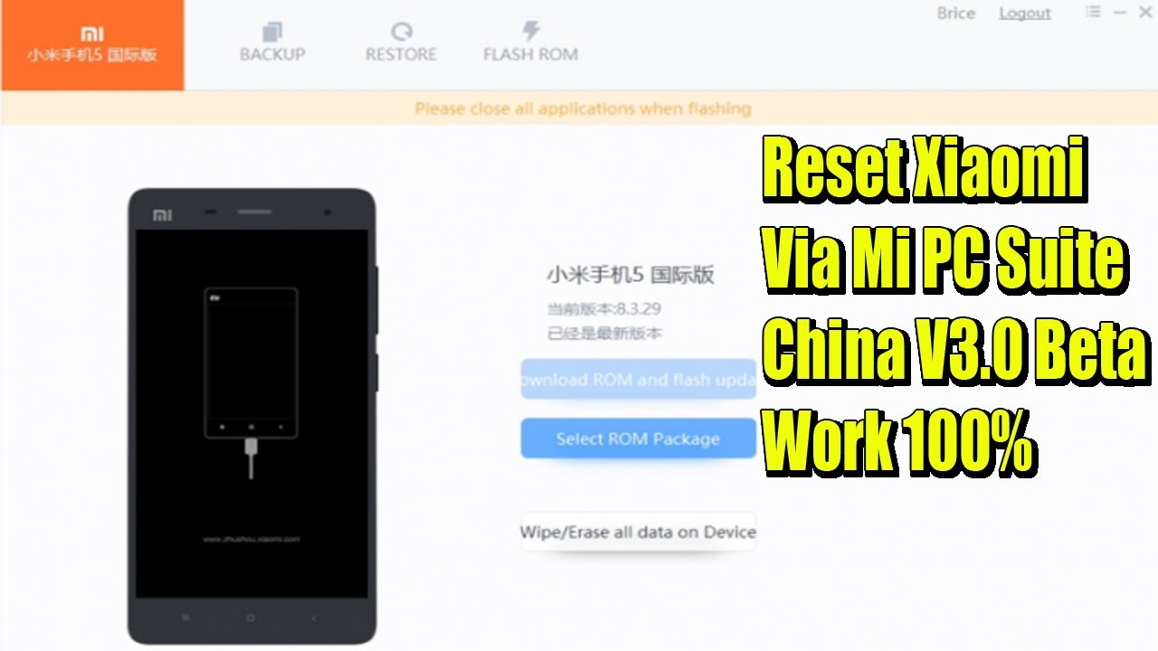 Testimonial HARD RESET XIAOMI Via MI PC SUITE CHINA V3.0 Beta