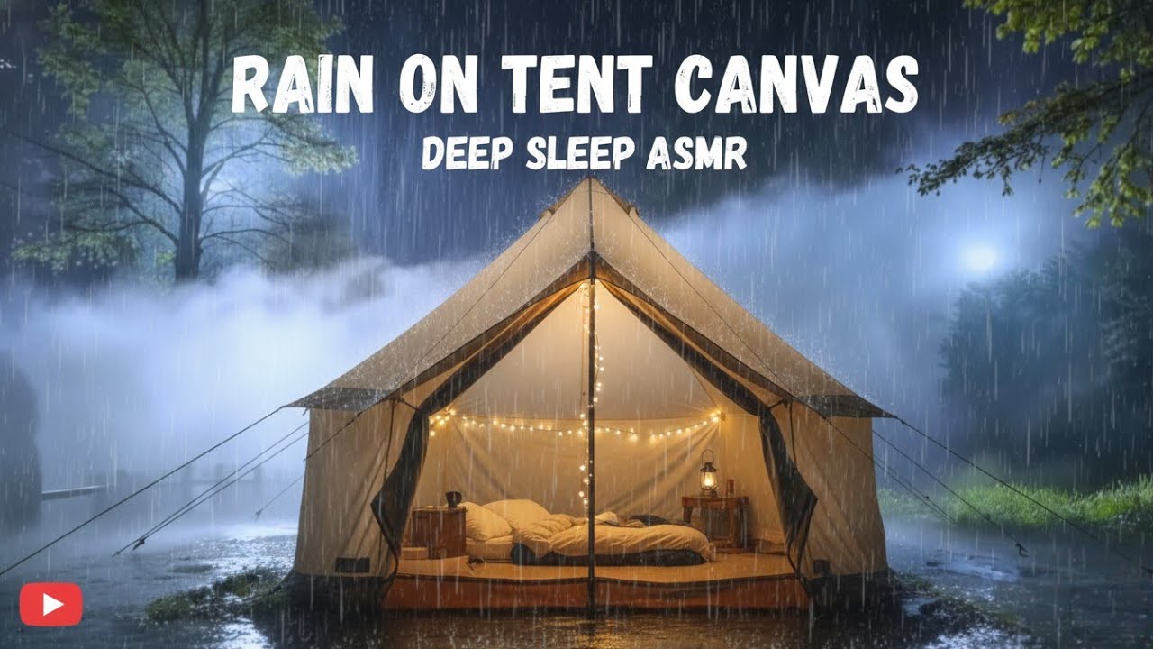 Pure Rain on Tent Canvas ASMR | Soft Rain Sounds for Deep Sleep (No Thunder)
