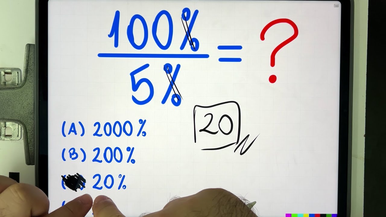 🤯 MATEMÁTICA BÁSICA DESBUGADA - 100% ÷ 5% = ??? Você sabe resolver essa divisão com porcentagem?