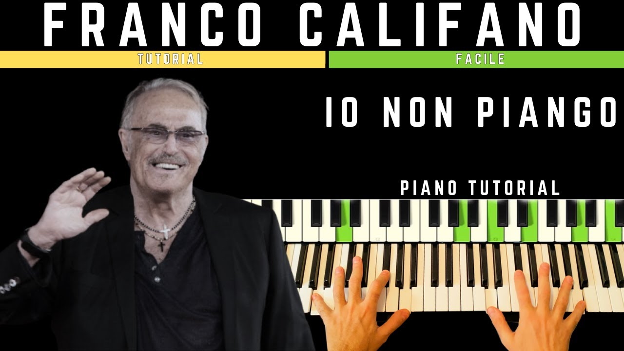 Come Suonare 'IO NON PIANGO' Franco Califano PIANO TUTORIAL FACILE [ENG - ESP SUBS]