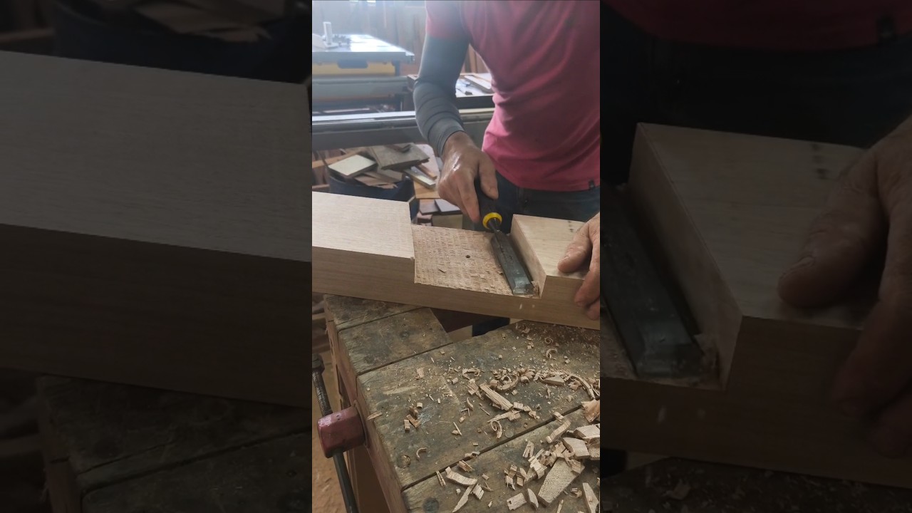 Fazendo AJUSTE em encaixe com FORM&Atilde;O #woodworking #diy #marcenaria