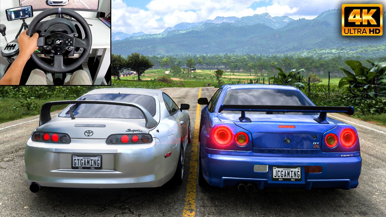 1500HP Toyota Supra MK4 & 1200HP Nissan Skyline R34 GTR |Forza Horizon 5 |Thrustmaster T300 gameplay