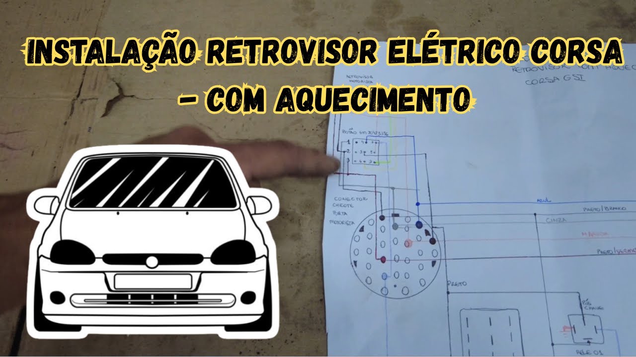Gm Corsa GSi Azul - Remontagem parte 15 - Instalação dos retrovisores elétricos com aquecimento !
