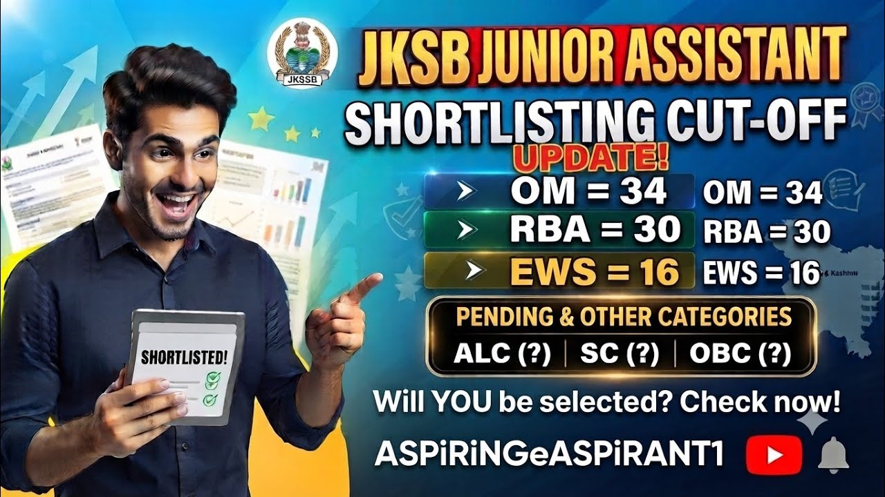 ​Decoding JKSSB Jr. Assistant Shortlisting: Category Cut-Offs & Data Analysis