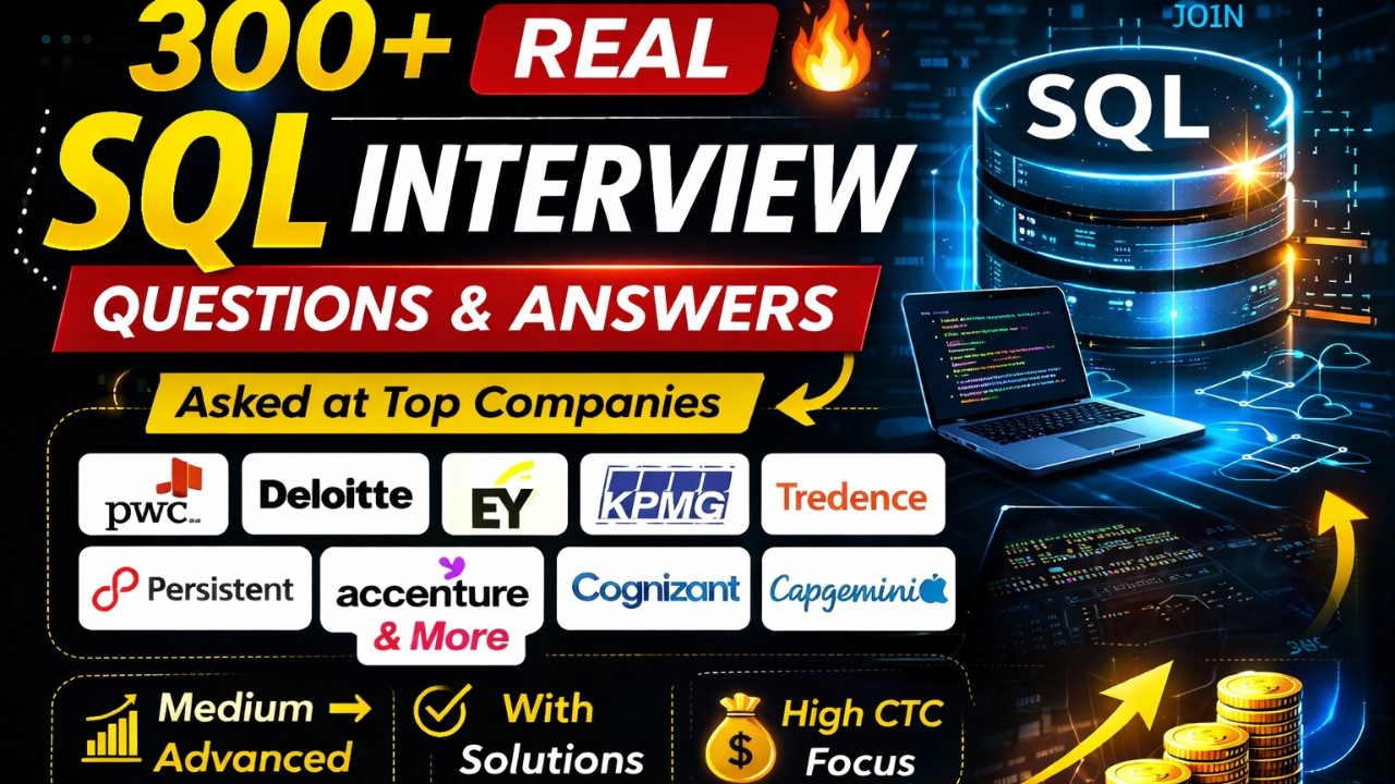 SQL Interview Questions & Answers | Real Queries Asked in Top Companies