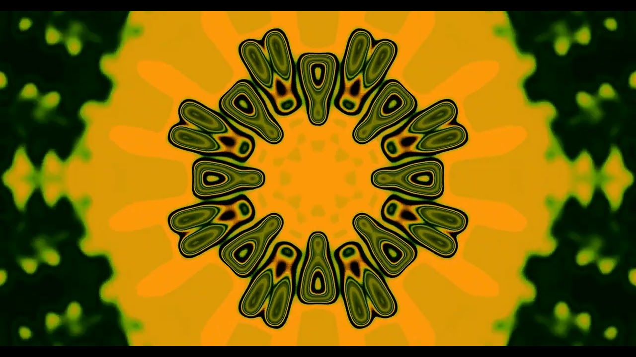 10 hours Neon Tunnel Green Orange Mandala 4k uhd 60fps Screensaver Vj loop