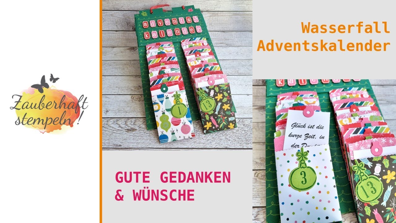Wasserfall Adventskalender | Gute Gedanken & Wünsche | MINI VERSANDTASCHE | Stampin' Up! | diy